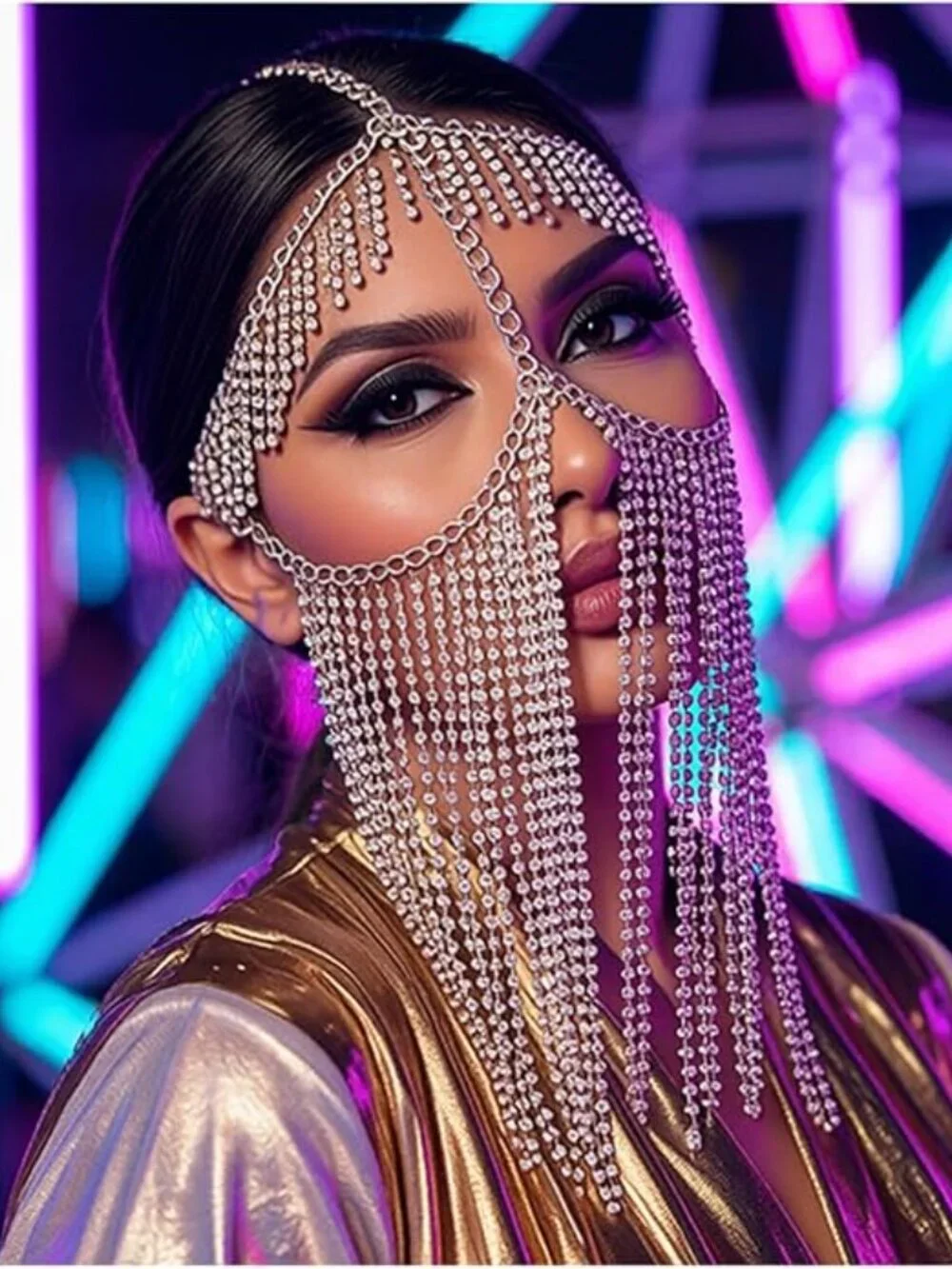 Rhinestone Layered Masquerade Mask